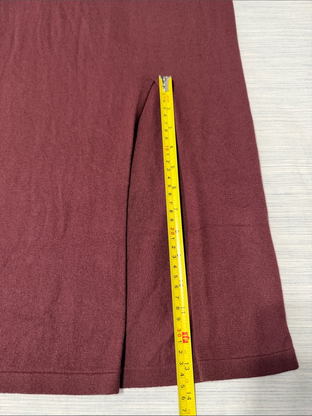 NWT Banana Republic Brown Modal Cotton Blend Knit Midi Skirt Side Slit Sz M - Picture 5 of 8